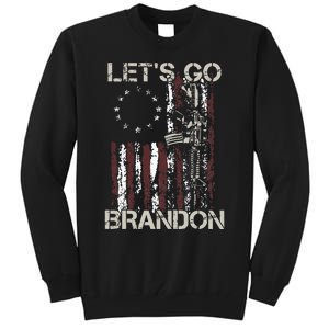 Gun American Flag Patriots Lets Go Brandon Tall Sweatshirt