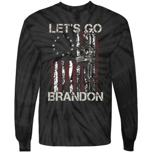 Gun American Flag Patriots Lets Go Brandon Tie-Dye Long Sleeve Shirt