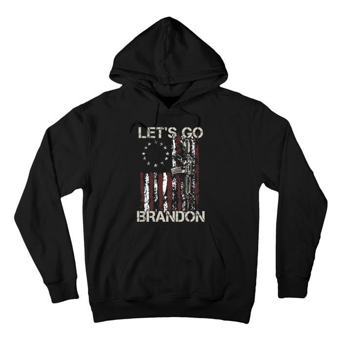 Gun American Flag Patriots Lets Go Brandon Tall Hoodie