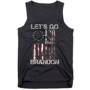 Gun American Flag Patriots Lets Go Brandon Tank Top