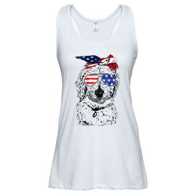 Goldendoodle American Flag Goldendoodle Mom 4th Of July Ladies Essential Flowy Tank