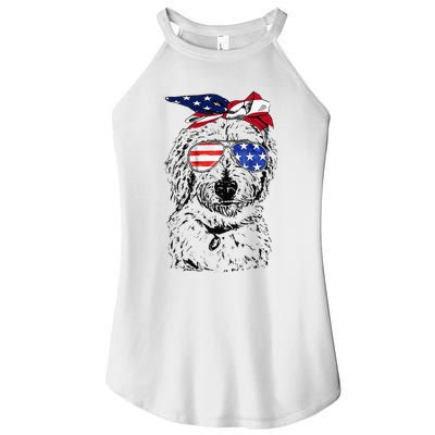 Goldendoodle American Flag Goldendoodle Mom 4th Of July Women’s Perfect Tri Rocker Tank