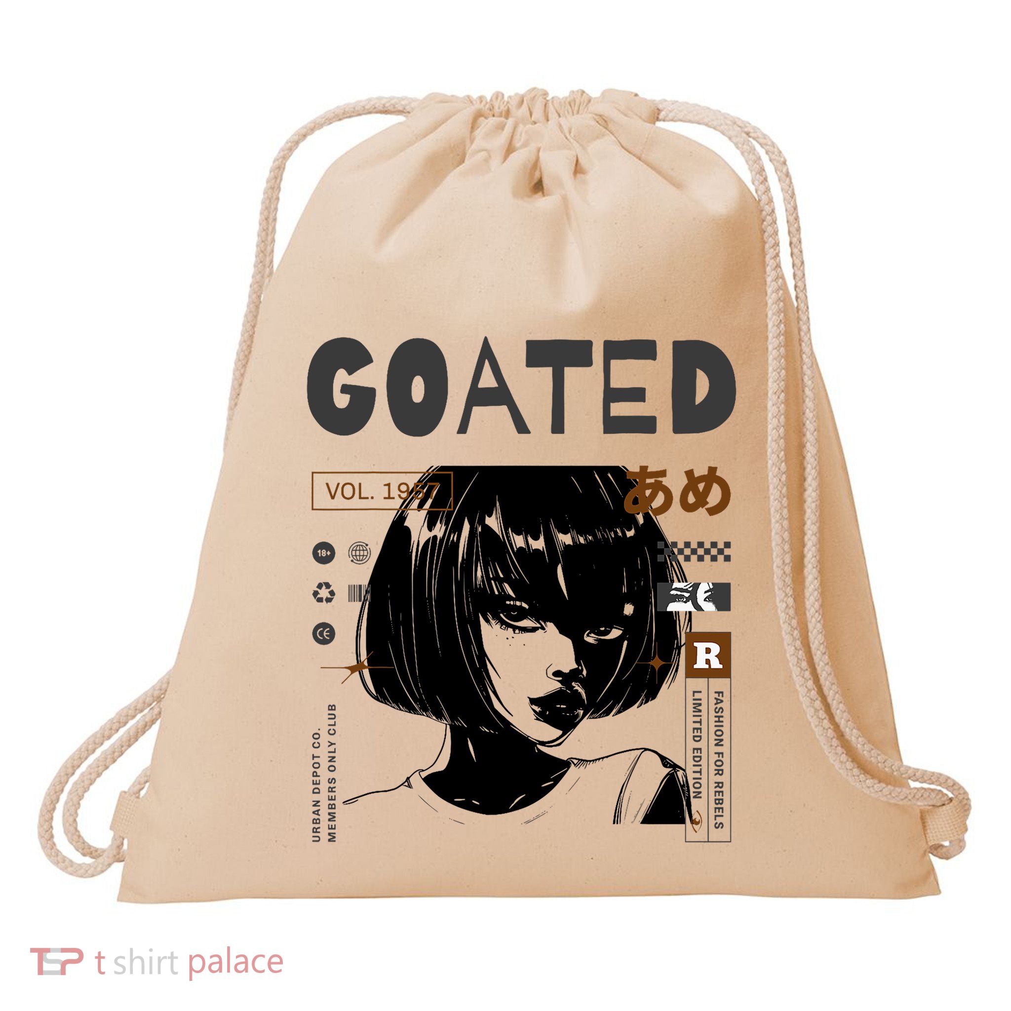 Goated Anime Femme Drawstring Bag