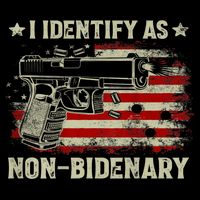 Gun American Flag Funny I Identify As NonBidenary 16 in Basic Backpack