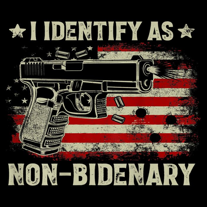 Gun American Flag Funny I Identify As NonBidenary 16 in Basic Backpack