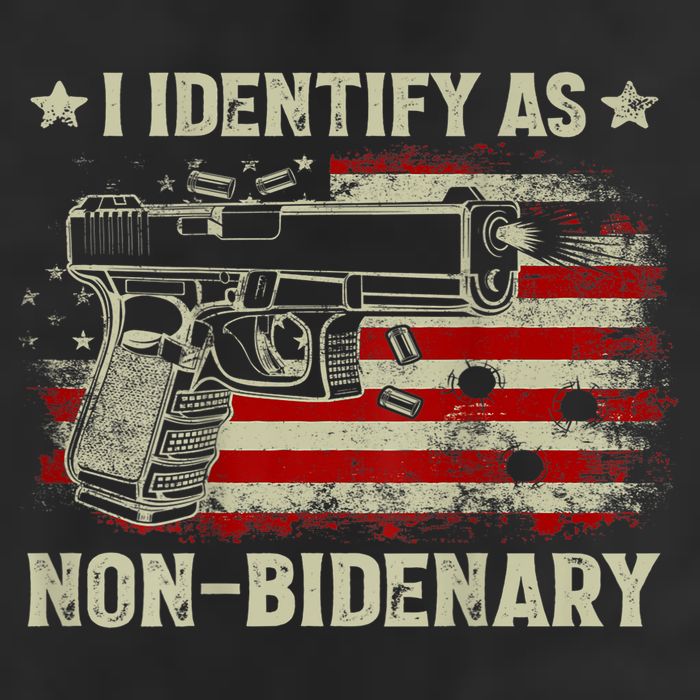 Gun American Flag Funny I Identify As NonBidenary 25L Jumbo Tote