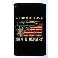 Gun American Flag Funny I Identify As NonBidenary Golf Towel