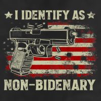 Gun American Flag Funny I Identify As NonBidenary Golf Towel