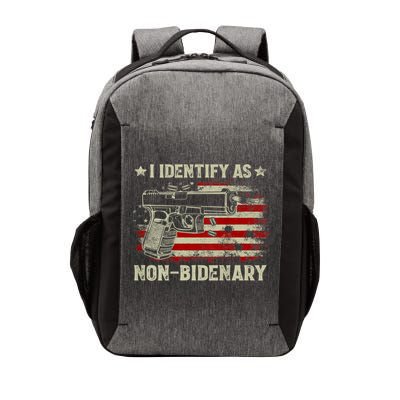 Gun American Flag Funny I Identify As NonBidenary Vector Backpack