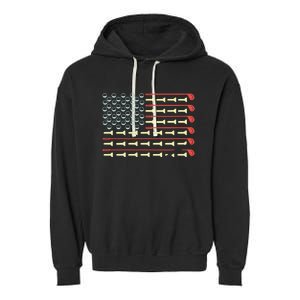 Golfer American Flag Gift For Golfers Garment-Dyed Fleece Hoodie