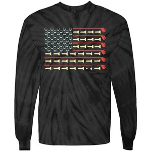 Golfer American Flag Gift For Golfers Tie-Dye Long Sleeve Shirt