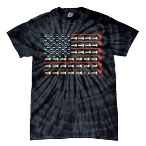 Golfer American Flag Gift For Golfers Tie-Dye T-Shirt