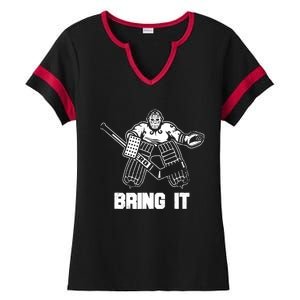 Goalie Apparel Funny Ice Hockey Player Gift Ladies Halftime Notch Neck Tee