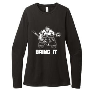 Goalie Apparel Funny Ice Hockey Player Gift Womens CVC Long Sleeve Shirt