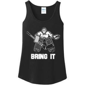 Goalie Apparel Funny Ice Hockey Player Gift Ladies Essential Tank