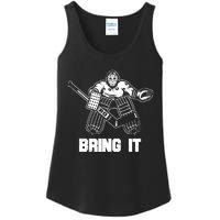 Goalie Apparel Funny Ice Hockey Player Gift Ladies Essential Tank