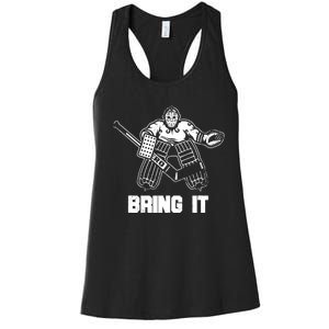 Goalie Apparel Funny Ice Hockey Player Gift Women's Racerback Tank