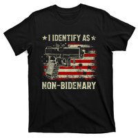 Gun American Flag I Identify As Nonbidenary T-Shirt