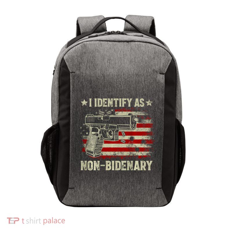 Gun American Flag I Identify As Nonbidenary Vector Backpack