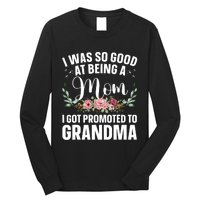 Grandma Art For Mom Women Grandmother Promoted To Grandma Long Sleeve Shirt