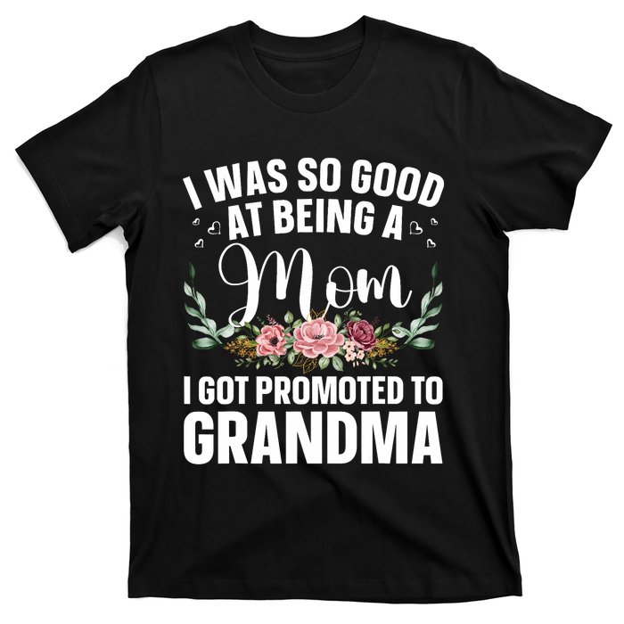 Grandma Art For Mom Women Grandmother Promoted To Grandma T-Shirt