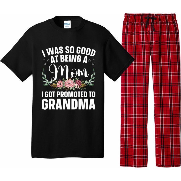 Grandma Art For Mom Women Grandmother Promoted To Grandma Pajama Set