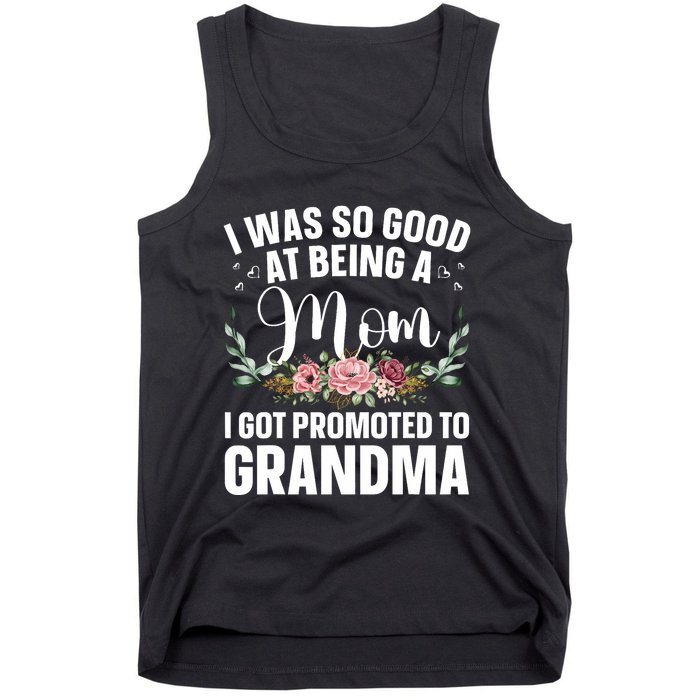 Grandma Art For Mom Women Grandmother Promoted To Grandma Tank Top