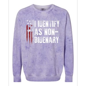 Gun American Flag I Identify As Nobidenary Colorblast Crewneck Sweatshirt