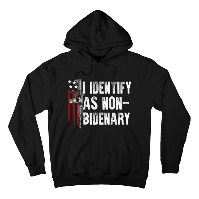 Gun American Flag I Identify As Nobidenary Hoodie