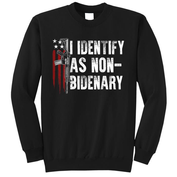 Gun American Flag I Identify As Nobidenary Sweatshirt