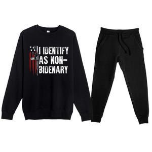 Gun American Flag I Identify As Nobidenary Premium Crewneck Sweatsuit Set