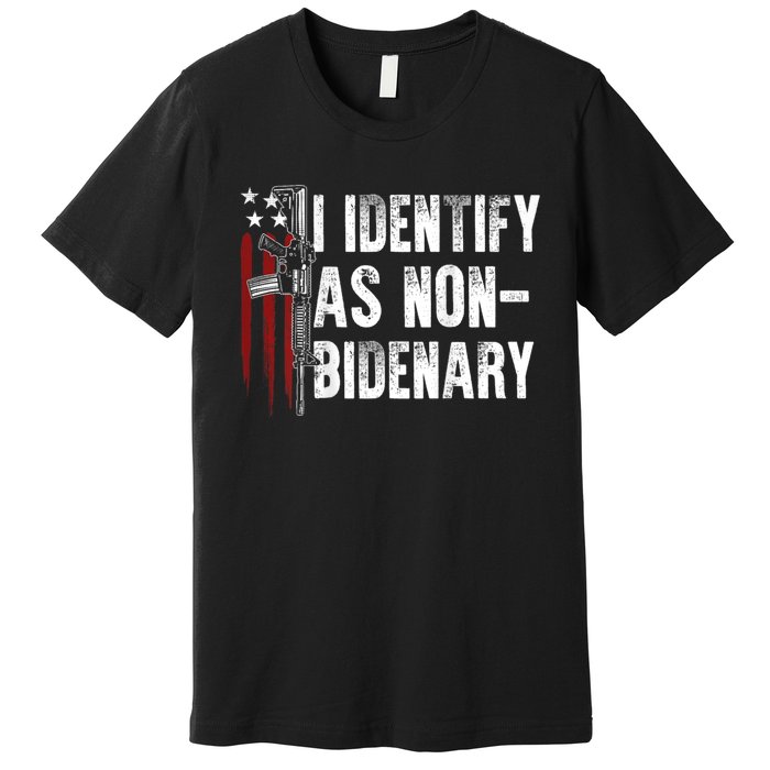 Gun American Flag I Identify As Nobidenary Premium T-Shirt