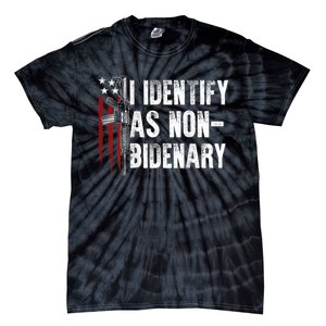 Gun American Flag I Identify As Nobidenary Tie-Dye T-Shirt