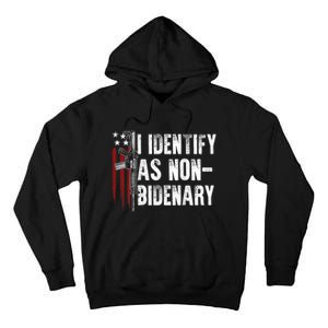 Gun American Flag I Identify As Nobidenary Tall Hoodie