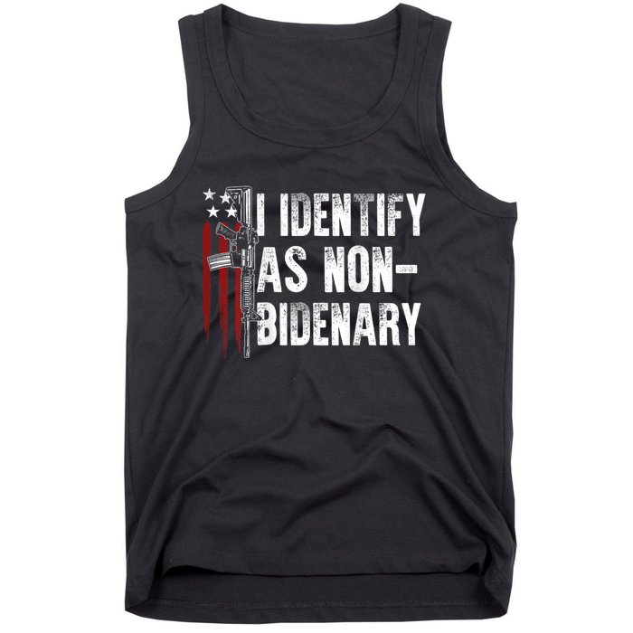 Gun American Flag I Identify As Nobidenary Tank Top