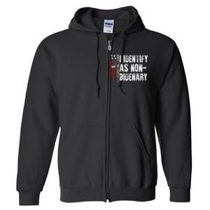 Gun American Flag I Identify As Nobidenary Full Zip Hoodie