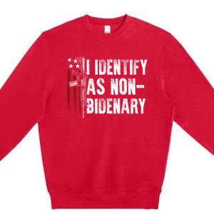 Gun American Flag I Identify As Nobidenary Premium Crewneck Sweatshirt