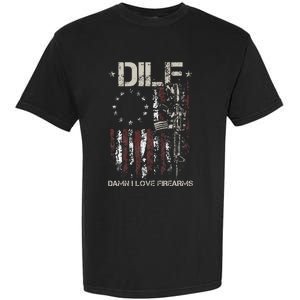 Gun American Flag DILF Damn I Love Firearms Garment-Dyed Heavyweight T-Shirt