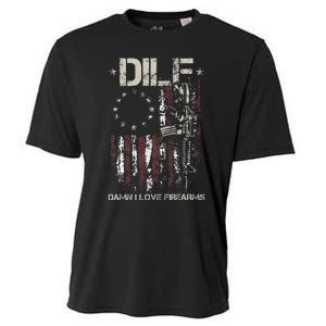 Gun American Flag DILF Damn I Love Firearms Cooling Performance Crew T-Shirt