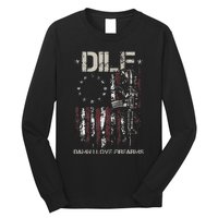 Gun American Flag DILF Damn I Love Firearms Long Sleeve Shirt