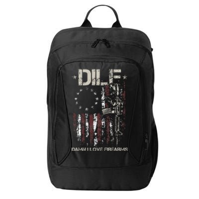 Gun American Flag DILF Damn I Love Firearms City Backpack