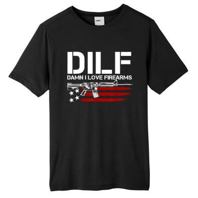 Gun American Flag DILF Damn I Love Firearms Tall Fusion ChromaSoft Performance T-Shirt