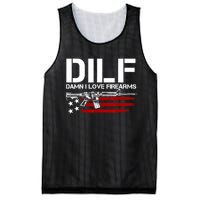 Gun American Flag DILF Damn I Love Firearms Mesh Reversible Basketball Jersey Tank