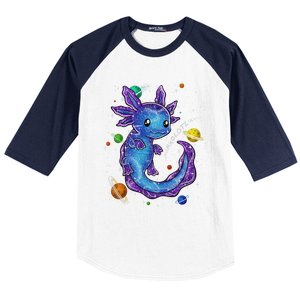 Galaxy Axolotl Funny Goth Space purple blue Japan Baseball Sleeve Shirt