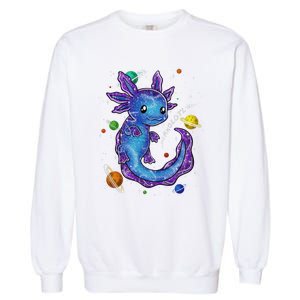 Galaxy Axolotl Funny Goth Space purple blue Japan Garment-Dyed Sweatshirt