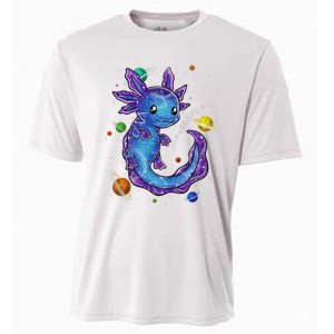 Galaxy Axolotl Funny Goth Space purple blue Japan Cooling Performance Crew T-Shirt