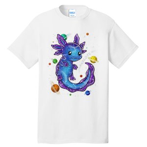 Galaxy Axolotl Funny Goth Space purple blue Japan Tall T-Shirt