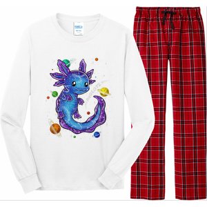 Galaxy Axolotl Funny Goth Space purple blue Japan Long Sleeve Pajama Set