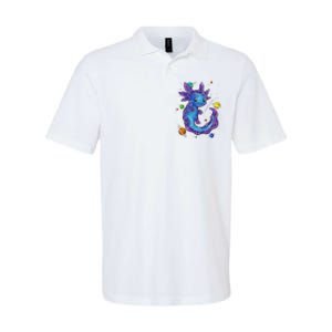 Galaxy Axolotl Funny Goth Space purple blue Japan Softstyle Adult Sport Polo