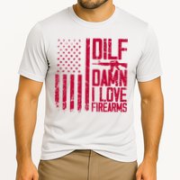 Gun American Flag Dilf Damn I Love Firearms Cooling Performance Crew T-Shirt